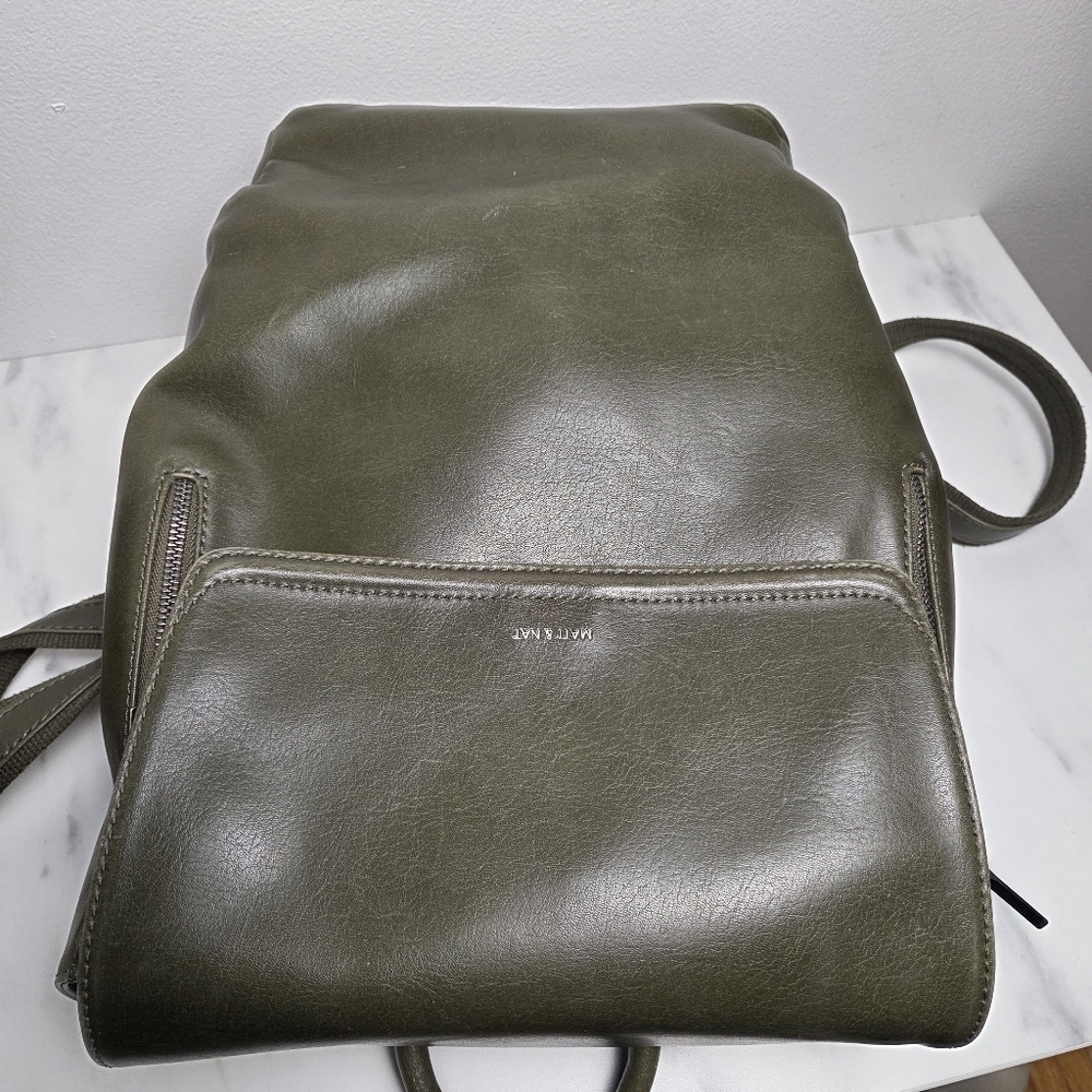 Matt & Nat Fabi Faux Leather Backpack in Olive Green - Picture 8 of 8